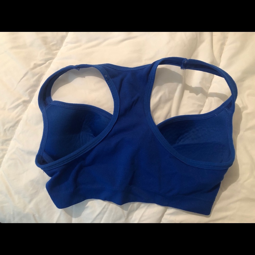 Blue sports bra